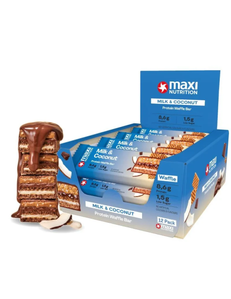 Barrita Proteica Waffle Leche y Coco MaxiNutrition 40 g