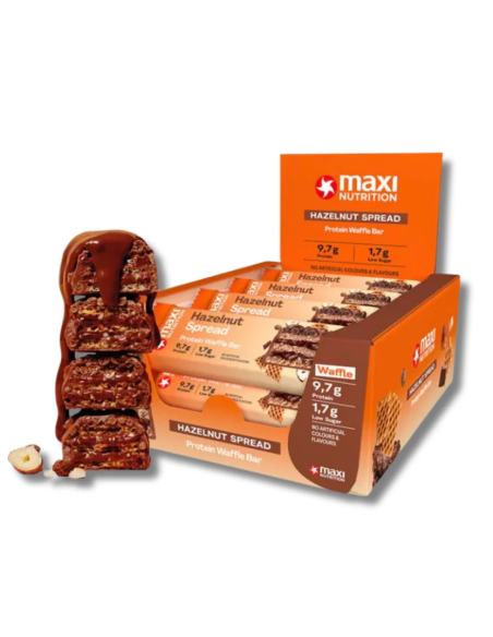 Barrita Proteica Waffle Crema de Avellanas MaxiNutrition