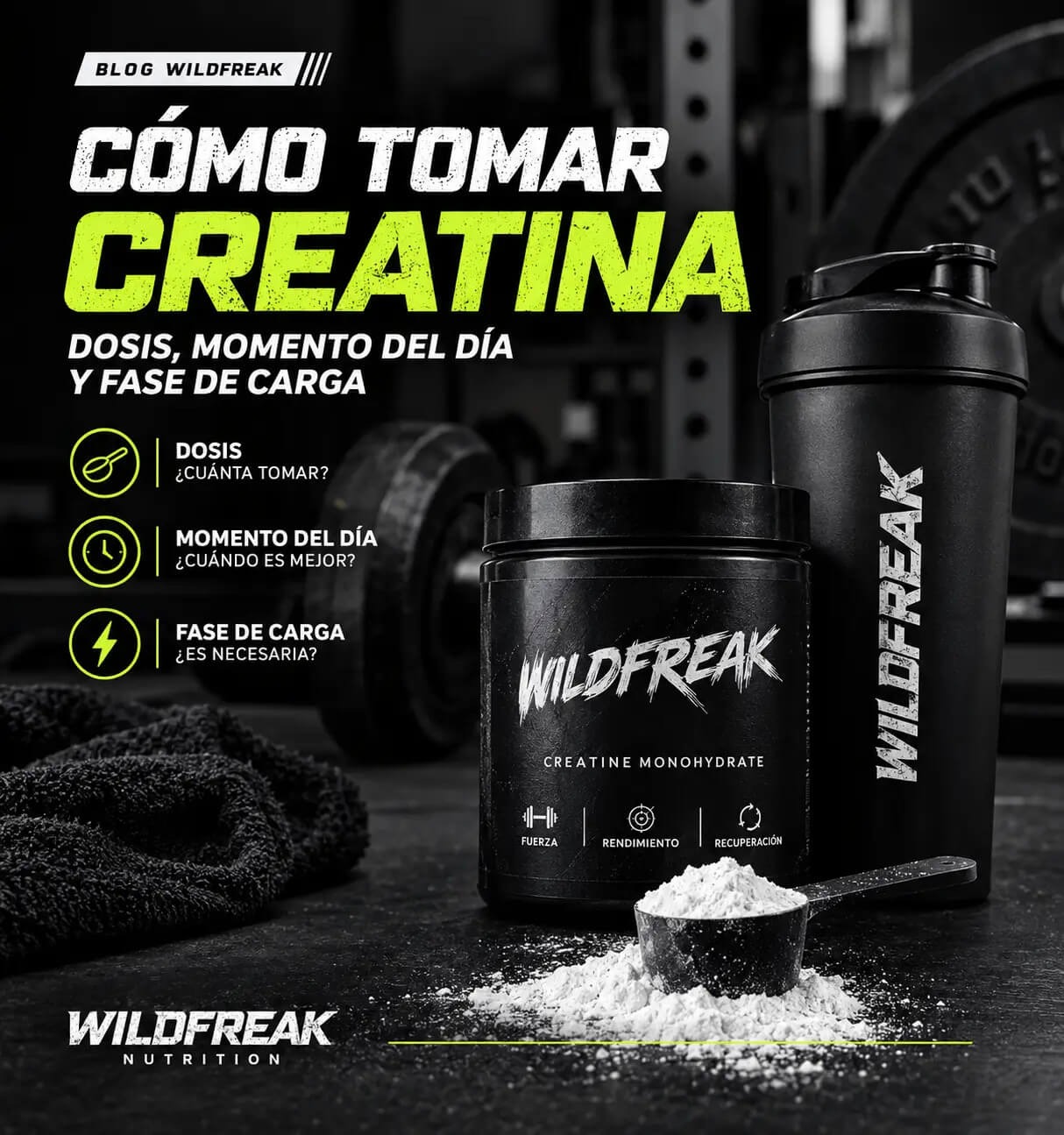 Cómo tomar creatina: dosis, momento del día y fase de carga